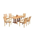 thumbnail image 3 of Grade-A Teak Dining Set: 6 Seater 7 Pc: Warwick Console Folding Rectangle Table And 6 Aspen Stacking Arm Chairs Outdoor WholesaleTeak #51AP1507, 3 of 4