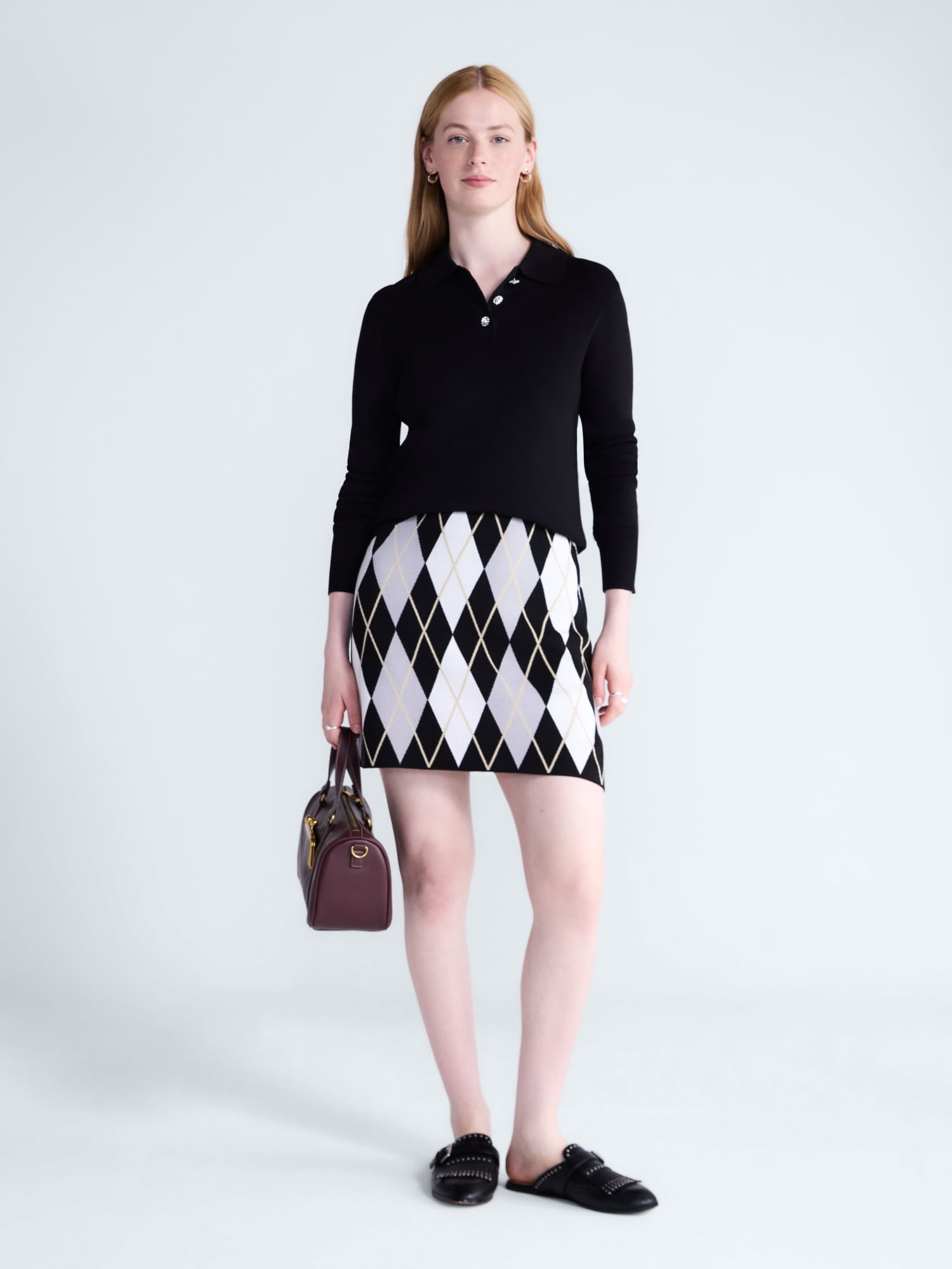 Free Assembly Women's and Women's Plus Polo Sweater with Long Sleeves, Lightweight, Sizes XS-4X