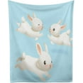 thumbnail image 2 of Yibo Winter Snow Cute Rabbit Blanket Flannel Soft and Comfortable Anti-static Bed Sofa Blanket, 2 of 6