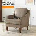 thumbnail image 3 of Ktaxon Fabric Accent Chair, Reading Armchair with Removable Cushion, Single Sofa with Extra Seat Depth for Living Room Bedroom Light Brown, 3 of 9