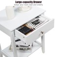 thumbnail image 5 of Costway Nightstand End Table Storage Display Bedroom Furniture Drawer Shelf Beside White, 5 of 10