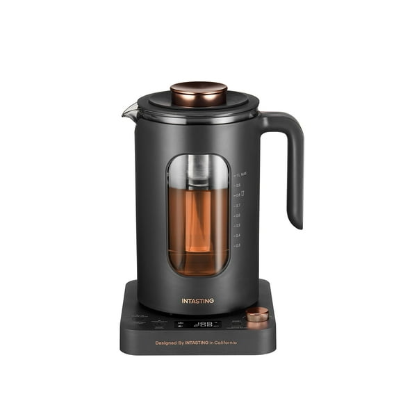 Tetera eléctrica INTASTING de vidrio 1L con infusor gris oscuro