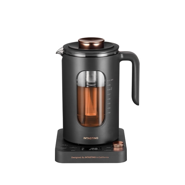Tetera eléctrica INTASTING de vidrio 1L con infusor gris oscuro