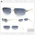thumbnail image 2 of Luxury Gangster Rimless Jaguar Head Hinge Showy Sunglasses Gold - Smoke, 2 of 8