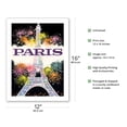 thumbnail image 2 of Paris France - Fireworks at Eiffel Tower - Vintage Travel Poster by David Klein c.1960s - Bamboo Fine Art 290gsm Paper (Unframed) 12x16in, 2 of 4