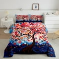thumbnail image 2 of Homewish Boho Style Tree Bedding Comforter Set,Vintage Bohemain Twin Comforter Sets,Red Blue Bedding Set For Men Women,Luxury Bedroom Decor Reversible,2pcs, 2 of 8