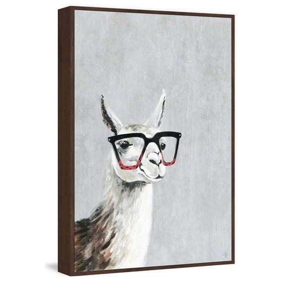 Smart Llama III Floater Framed Painting Print on Canvas
