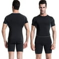 thumbnail image 4 of Fysho Mens Compression Base Layer Tank Top Short Sleeve Quick-Drying Sports GYM Fitness T Shirts, 4 of 9