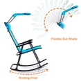 thumbnail image 3 of Costway Folding Rocking Zero Gravity Chair Rocker Porch Sunshade Canopy Light Blue, 3 of 10