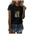 thumbnail image 2 of Women Tops Dressy Casual, American Flag Sunflower T Shirts for Women 4th of July Independence Day Shirt Cute Print Short Sleeve Tee Top Blouse, 2 of 4