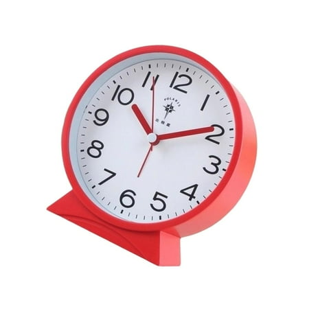 MOMOJIA Stylish Quiet Alarm Clock with Arabic Numerals Battery Operated No Ticking Analog Desk Clock for Children Bedroom Gift