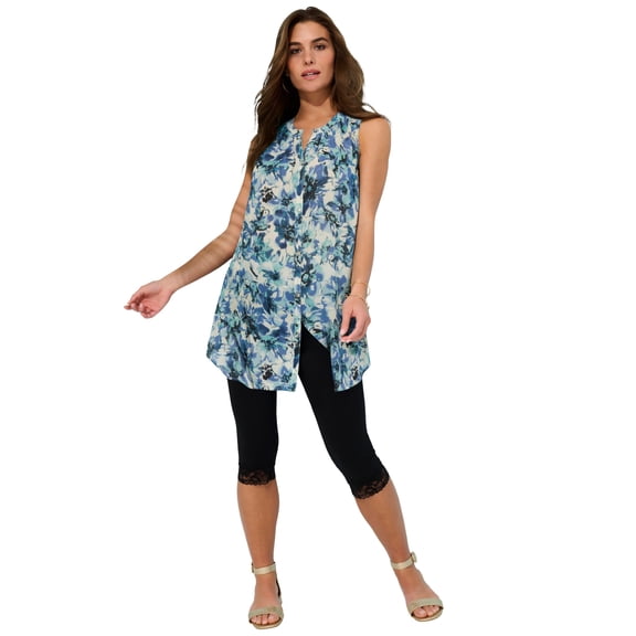 Roaman's Women's Plus Size Sleeveless Angelina Tunic
