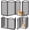 Black-【4 Panels with Door】80''W × 36''H, variant on Metal Freestanding Dog Gates With Door  32'' Height Outdoor Indoor Fences Extra Wide Foldable Puppy Gate For Stairs (white 【4 Panels Door】 80''w * 32''h)