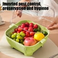 thumbnail image 3 of Double Layer Vegetable & Fruit Colander Basket with Lid | Plastic Draining & Storage Container for Kitchen, Picnics & Refrigerator | 4 Color Options, 3 of 6