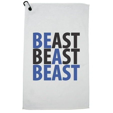Be A Beast Weight Lifting Exercise Workout Golf Towel with Carabiner