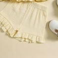 thumbnail image 7 of Sopiago Toddler Girl Clothes 2Pcs Baby Girl Summer Outfits Ruffle Sleeveless Shirts Floral Tops + Shorts Clothing Set Beige,9-12 Months, 7 of 7