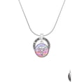 thumbnail image 2 of Delight Jewelry Silvertone Domed Multi Color CRT Gymnastics Mom Ring Charm Necklace, 18", 2 of 4