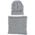 thumbnail image 2 of 2PCS Winter Beanie Hat Scarf Set Women Men Slouchy Scarf Warm Knitted Hat Skull Cap, 2 of 4
