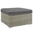 thumbnail image 1 of Modway Repose Rattan & Fabric Patio Ottoman in Light Gray and Charcoal, 1 of 4