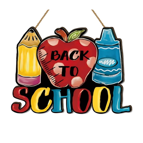 Back to School Decorations, First Day of School Wooden Door Hanger Sign, Classroom Door Sign Decorations