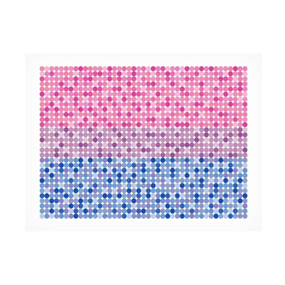 Canvas Wall Art - Tom Quartermaine 'Abstract Circle Bisexual Pride Flag' Wall Art for Living Room, Bedroom, or Office Décor by Trademark Fine Art - 24 x 18 Inches