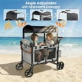 thumbnail image 3 of Touheart Wagon Stroller for 4 Kids with Adjustable Canopy, 5-Point Harnesses, Removable Seats, Gray, 3 of 8
