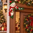 thumbnail image 5 of Qocolcyl Christmas Snowman Door Frame Corner Decor, 2PCS Wooden Holiday Corner Sign, Window Mantel Cabinet Frame Ornament, Xmas Indoor Home Wall Decor, Holiday Party Decoration, 5 of 6