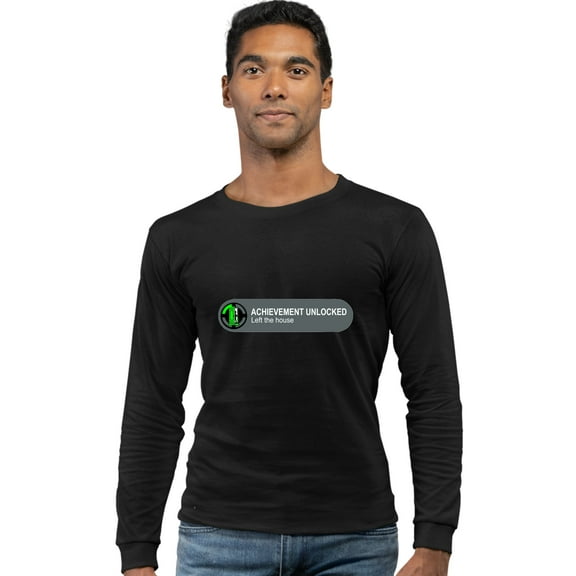Adult Achievement Unlocked Left The House Funny Gamers Long Sleeve T-Shirt