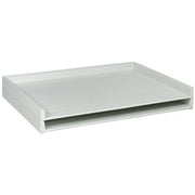 Safco Office Stationery Set with Plastic Stack File Tray in White (Set of 2)