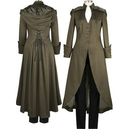 Women Victorian Long Jackets Gothic Steampunk Cosplay Trench Coat ...