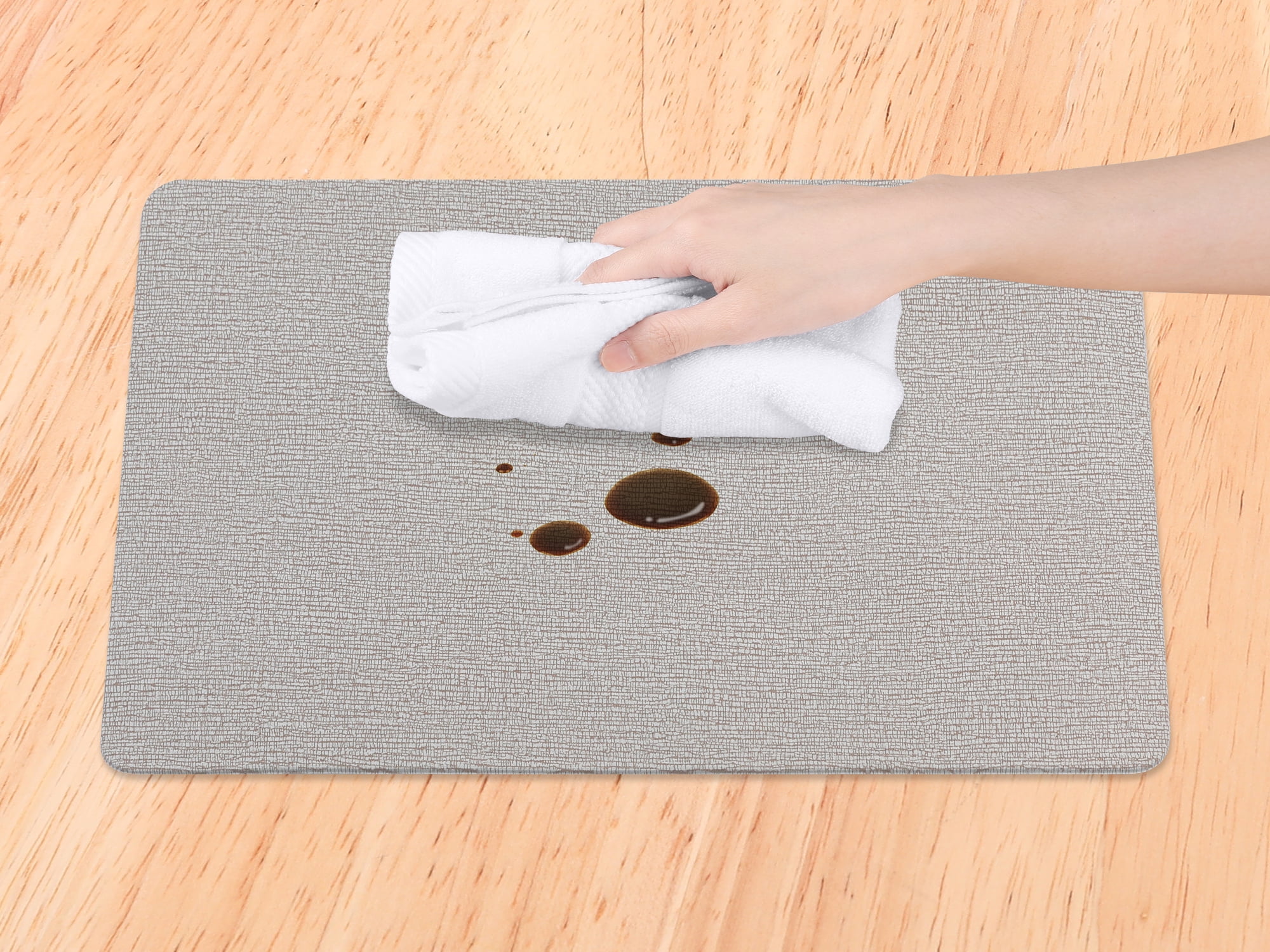 Unique Bargains Placemats Set of 6 Polyvinyl Chloride for Kitchen Flaxen 18*12in