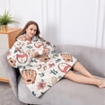 thumbnail image 5 of Oversized Wearable Blanket Hoodie,Pink and Blue Baseball Items Pattern Sherpa Blanket Hoodie with Super Pockets,Super Warm Fuzzy Pullover for Women & Men, 5 of 6