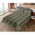 thumbnail image 4 of Ambesonne Exotic Fitted & Flat Sheet with Shams 4 Pcs Set, Tropical Jungle Art Flowers, Full, Soft Pink and Reseda Green, 4 of 5