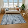 thumbnail image 7 of Addison Rugs Mayfield Premium Machine Washable Transitional Stripes Blue Rectangle Rug, 8' X 10' Machine Washable Transitional Stripes Blue Oversized Sherpa Throw Blanket, 7 of 7