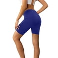 thumbnail image 2 of Women's Leggings Biker Shorts Women High Waist Gym Biker Shorts Workout Running Athletic Cycling Leggings With Pockets,Blue Women's Legging L, 2 of 5
