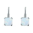 thumbnail image 3 of Blue Apple Co. Cushion Leverback Women Earrings Lab Created White Opal 925 Sterling Silver., 3 of 5