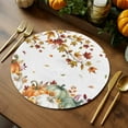 thumbnail image 5 of Fall Round Placemats Set of 4 Harvest Pumpkin Place Mats Thanksgiving Woven Placemat Sunflower Autumn Maple Leaf Circle Braided Table Mat for Kitchen Dining Table Autumn Party Home Decor 15 Inch, 5 of 9