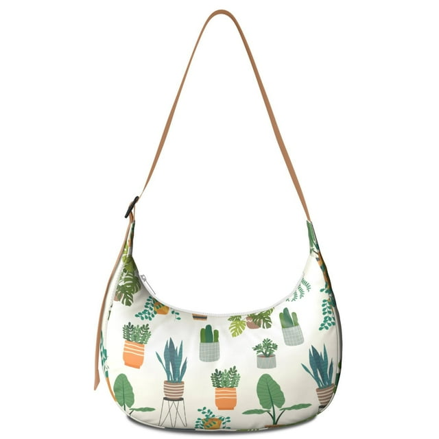 Sac Bandoulière Minimaliste Botanique Cactus Succulentes pour Femmes Style Désert Boho Cactus en Velours Côtelé Sac à Bandoulière Sud-Ouest Succulentes avec Sangle Réglable