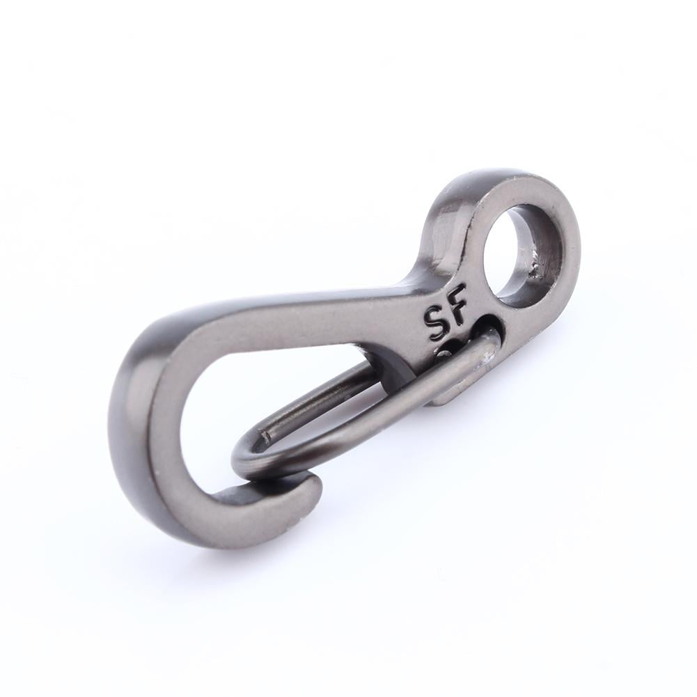 U.S Seller 5Pcs SF EDC Snap Clip Hook Keychain with Key Ring Chrome finish 