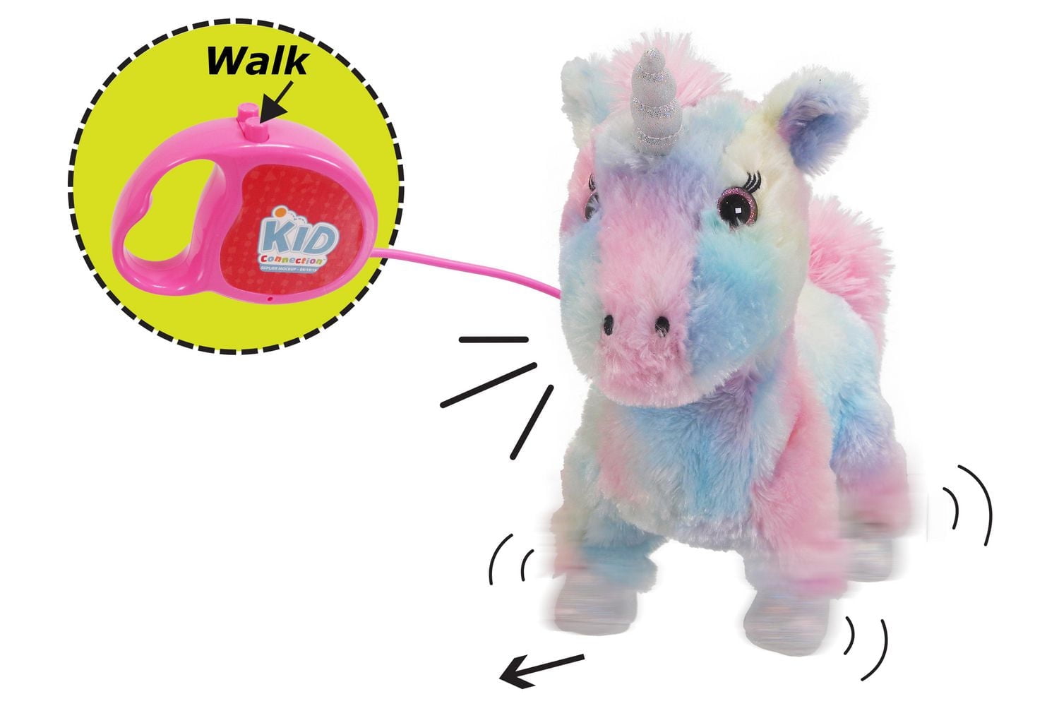 Kid Connection Mon Animal Marcheur - Licorne de Couleur arc-en-ciel