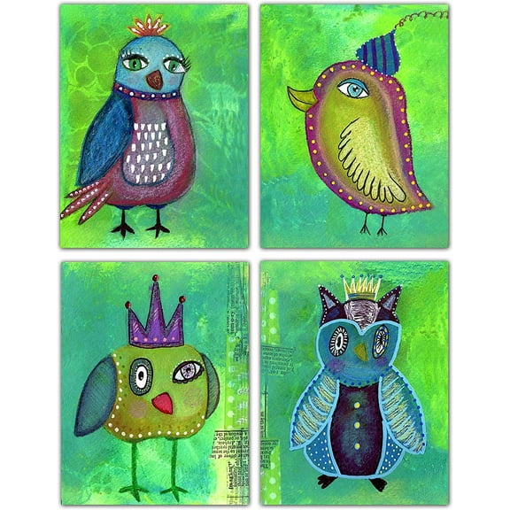 Small World Greetings Quirky Bird Note Cards 24 Count - Blank Inside with Envelopes - A2 Size (5.5”x4.25”) - All Occasion - Thank You, Birthday, Encouragement and More