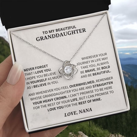 To My Granddaughter From Nana Necklace A Meaningful Necklace Perfect For Anniversaries Birthdays Valentine Version 1616, White Love Knot Necklace
