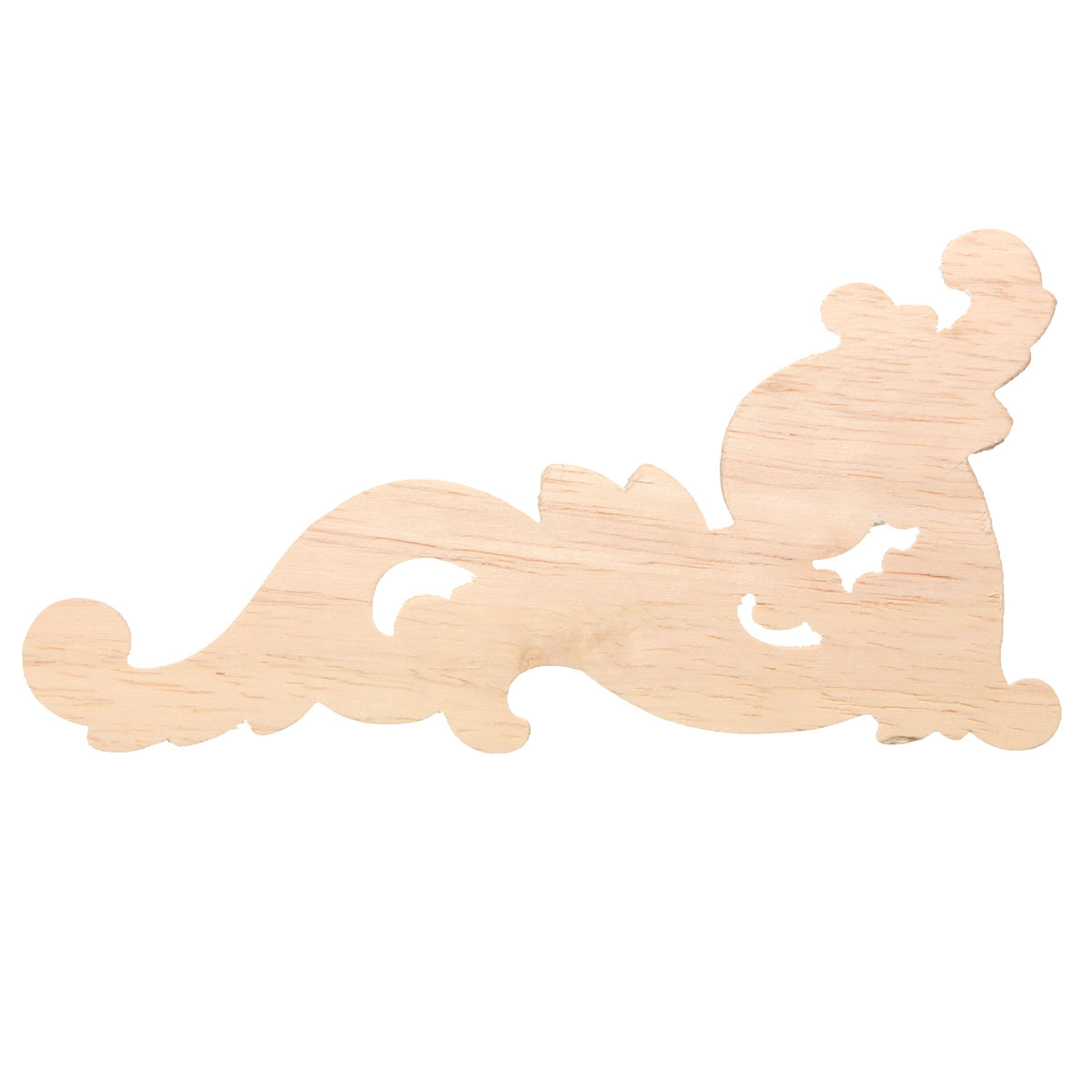 12x6cm Wood Carved Decal Corner Onlay Applique Frame Door Wall