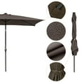 thumbnail image 5 of Yescom 10x6.5FT Rectangle Outdoor Solar LED Patio Umbrella with Crank Tilt for Table Market Yard Deck Pool Party Brown, 5 of 9