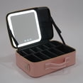 thumbnail image 4 of Makeup Bag W/ Mirror Led Light Travel Makeup Train Case Cosmetic Storage Bag Pink, 4 of 12