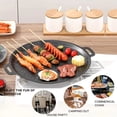 thumbnail image 6 of 15In Nonstick Pan, 15X27 in Oval Griddle, Korean Bbq Grill Pan, Portable Camping Grill, Home & Kitchen, Backyard Cookouts, Black, 1 Pc, 6 of 7