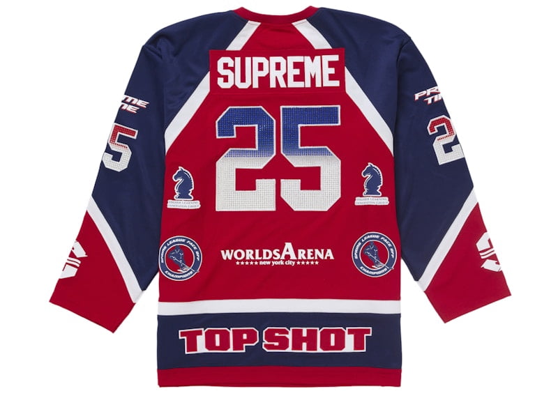 Supreme ゲームシャツ football hockey jersey Supreme Men's Rhinestone Hockey Jersey Red, from StockX - Walmart.com