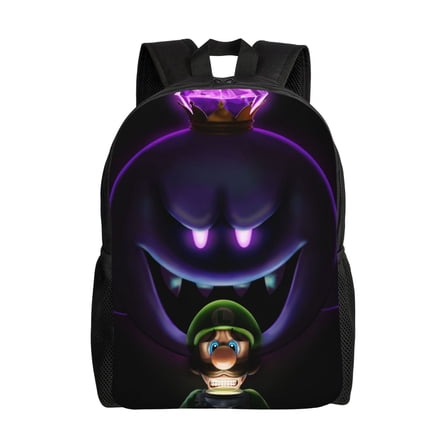 Boo Luigi's Mansion Game Backpack Laptop School Bag Student Satchel Lightweight Basic Daypack Travel Bag