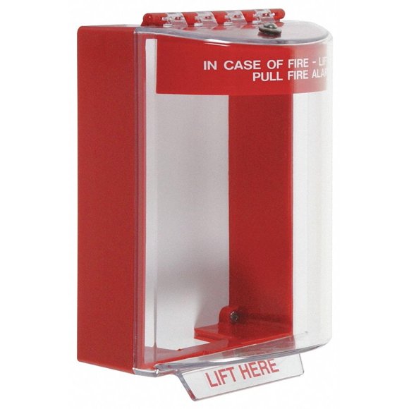 Safety Technology International, Inc. STI-13210FR Bouchon Universel, Montage en Surface avec Raccords de Conduit et Étiquette de Feu, Couvercle Protecteur en Polycarbonate Intérieur/extérieur
