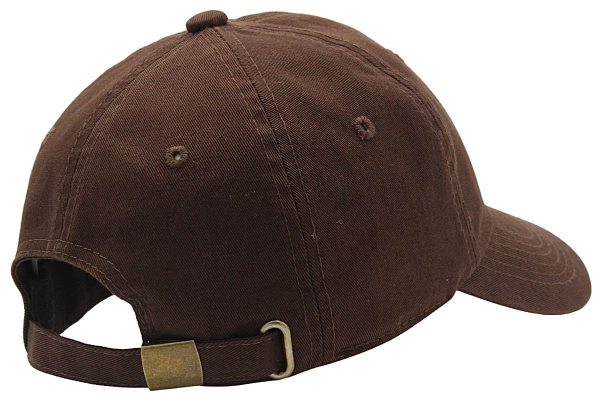 Dark Brown buckle closure unisex casual cotton basic baseball cap